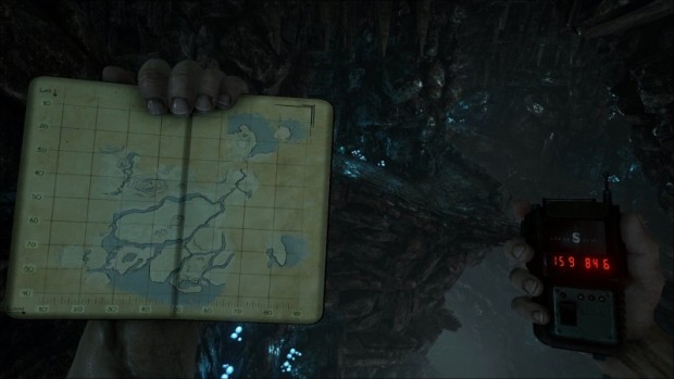 Wer flei&szlig;ig forscht und craftet, hat irgendwann Zugriff auf modernes Navigationsger&auml;t. In H&ouml;hlen ist ein guter Orientierungssinn dennoch von gro&szlig;em Vorteil. (Bild: Studio Wildcard)